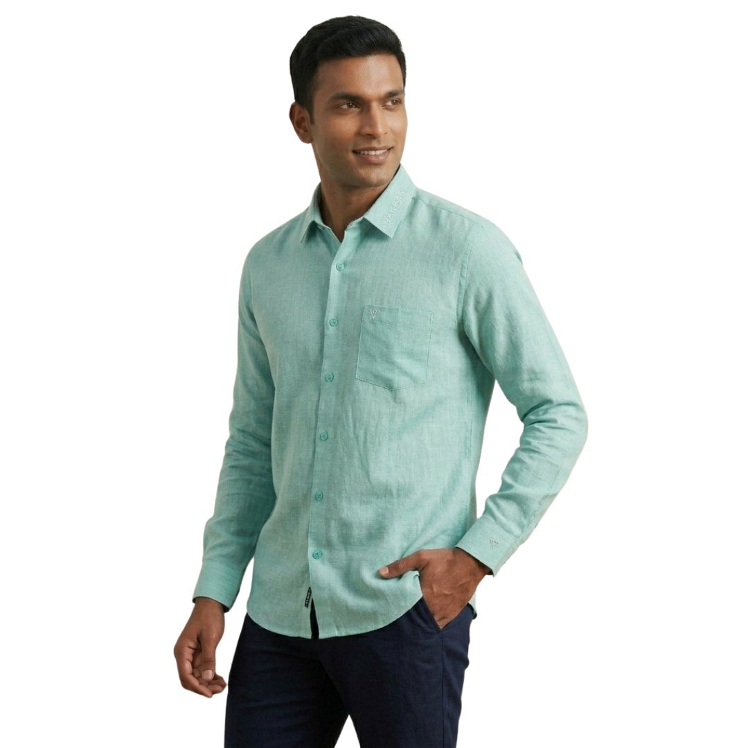 Mint Green Linen Shirt for Men | Soft Linen Comfort | Nakear
