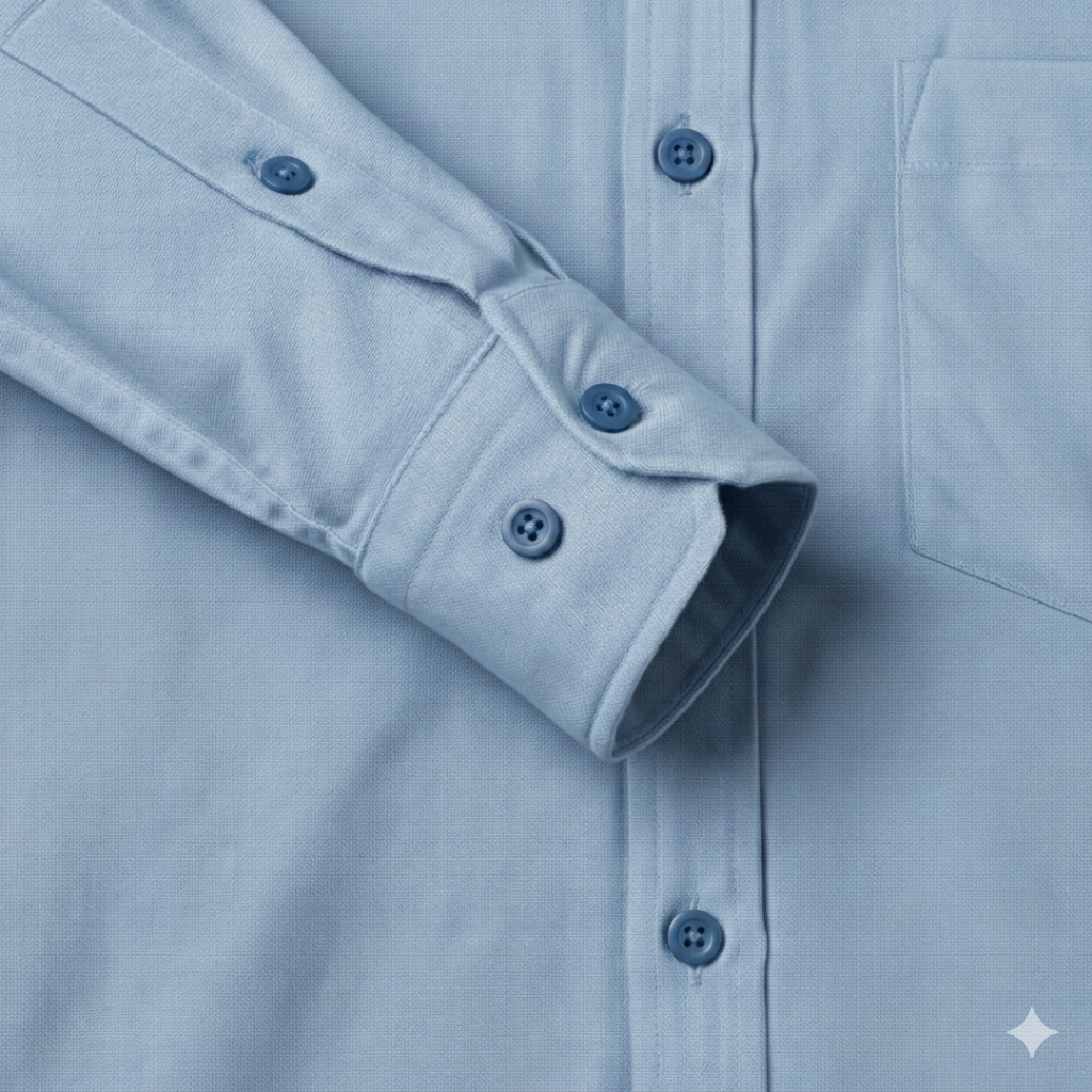 Sky Blue Men’s Formal Cotton Shirt | Office Wear Tailored Fit – Nakear