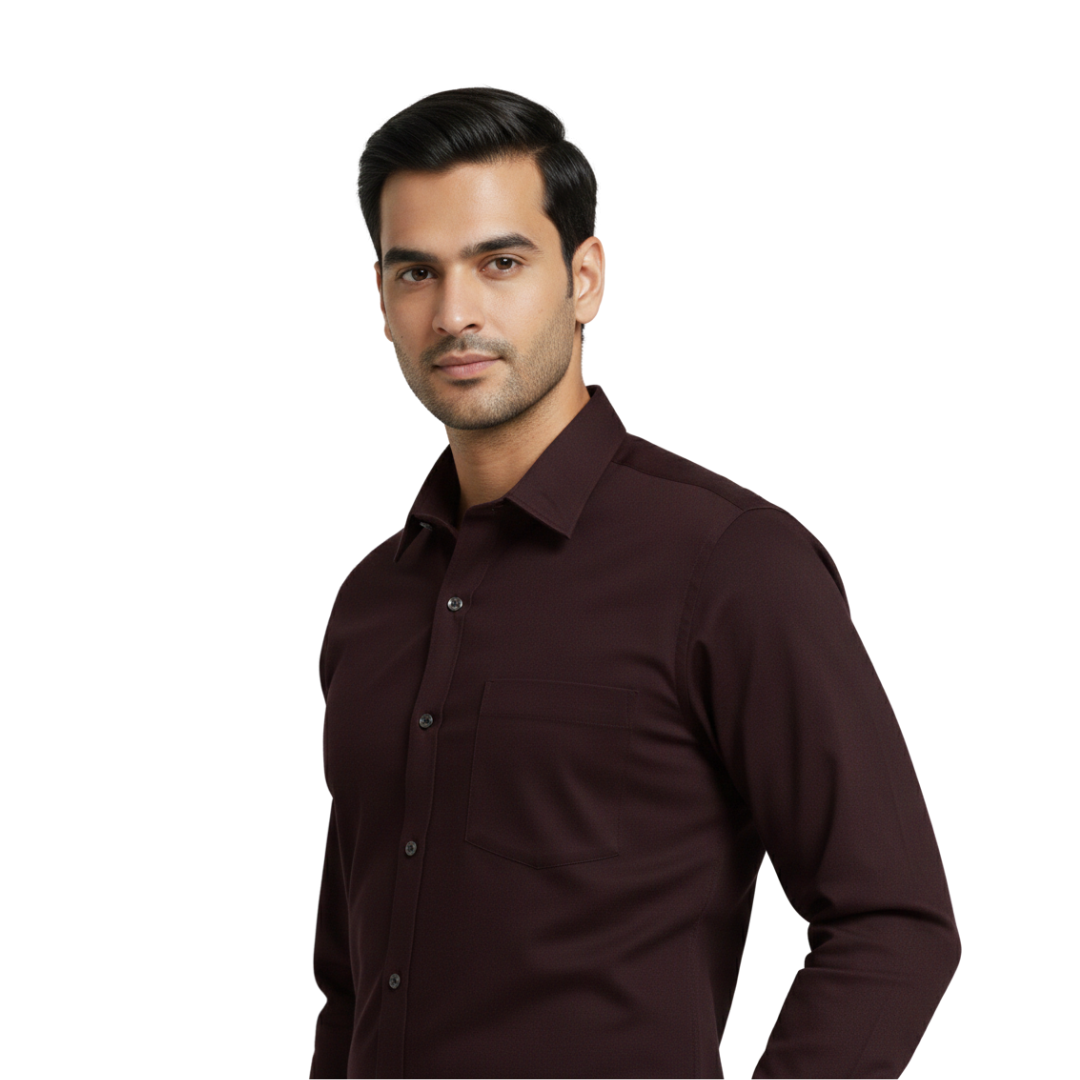 Burgundy Formal Shirt for Men – Premium Wine Edition by Nakear