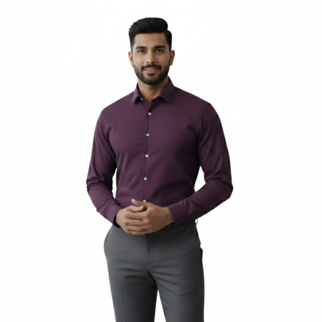 Royal Plum Formal Shirt for Men – Premium Fit by Nakear