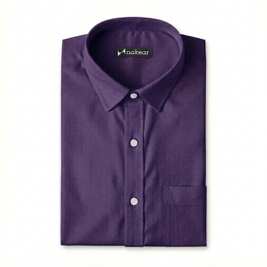 Imperial Purple Cotton Formal Shirt for Men – Premium Slim Fit | Nakear