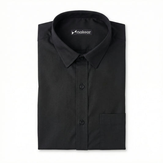 Charcoal Grey Men’s Formal Work Shirt | Tailored Fit Full Sleeve – Nakear