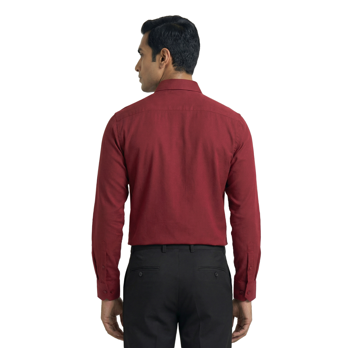 Crimson Red Men’s Formal Shirt | Office Wear Tailored Fit Full Sleeve – Nakear