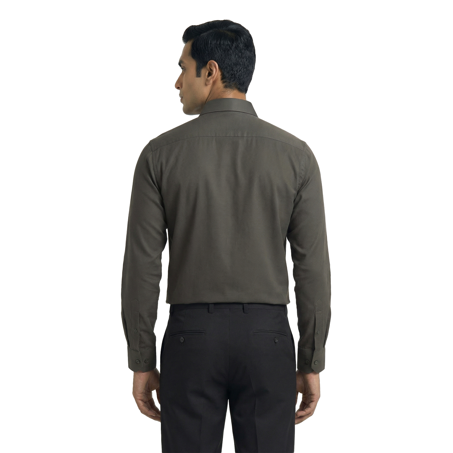 Charcoal Grey Men’s Formal Work Shirt | Tailored Fit Full Sleeve – Nakear