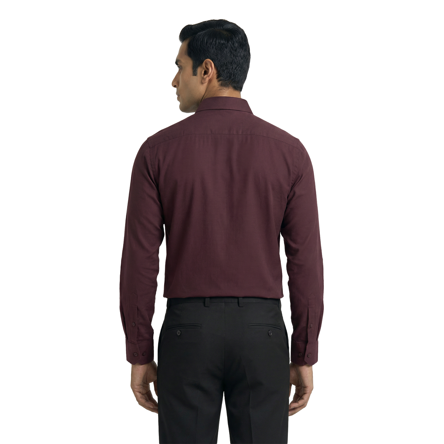 Maroon Men’s Formal Office Wear Shirt | Tailored Fit Full Sleeve – Nakear