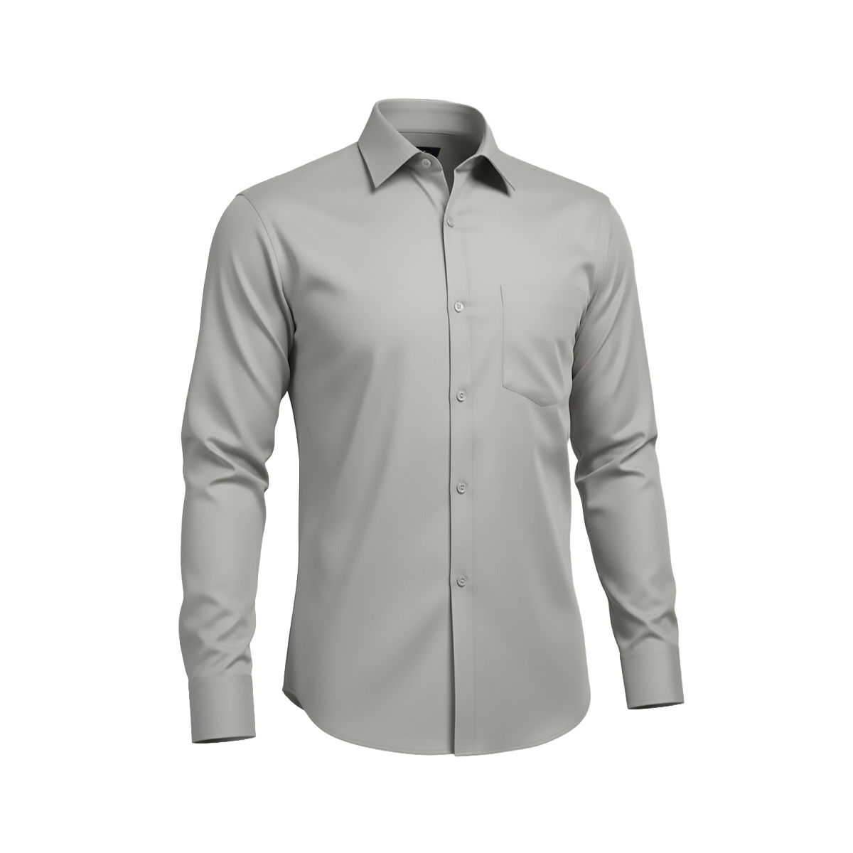 Light Grey Men’s Formal Shirt for Office | Tailored Fit Full Sleeve – Nakear