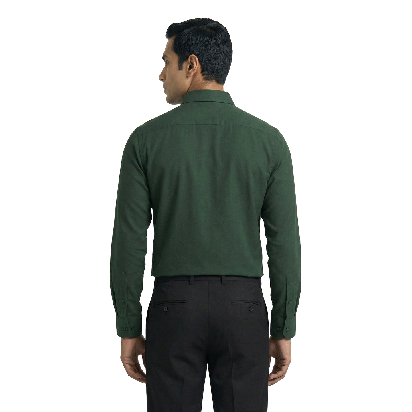 Olive Green Men’s Workwear Formal Shirt | Tailored Fit Full Sleeve – Nakear