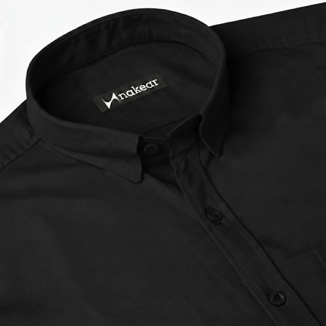 Black Formal Shirt for Men – Premium Office & Evening Wear by Nakear