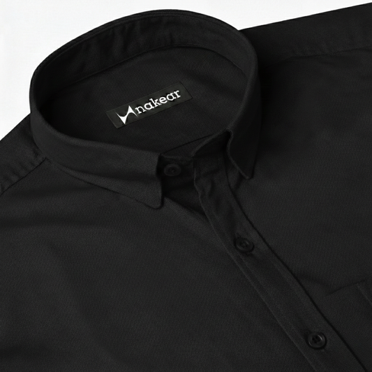 Black Formal Shirt for Men – Premium Office & Evening Wear by Nakear