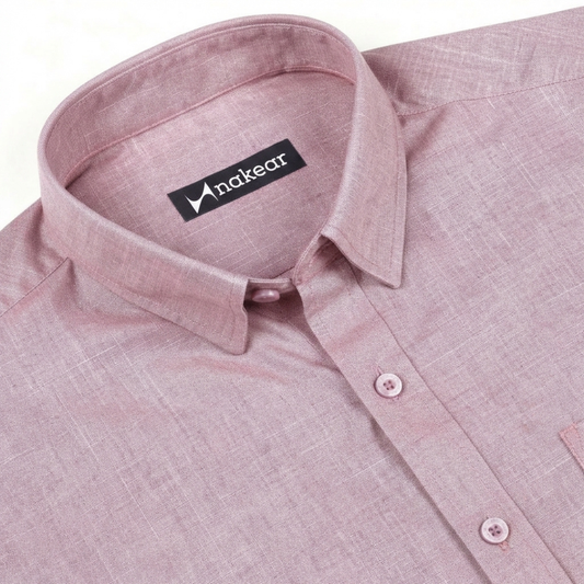 Dusty Rose Linen Shirt for Men | Lightweight & Comfortable | Nakear