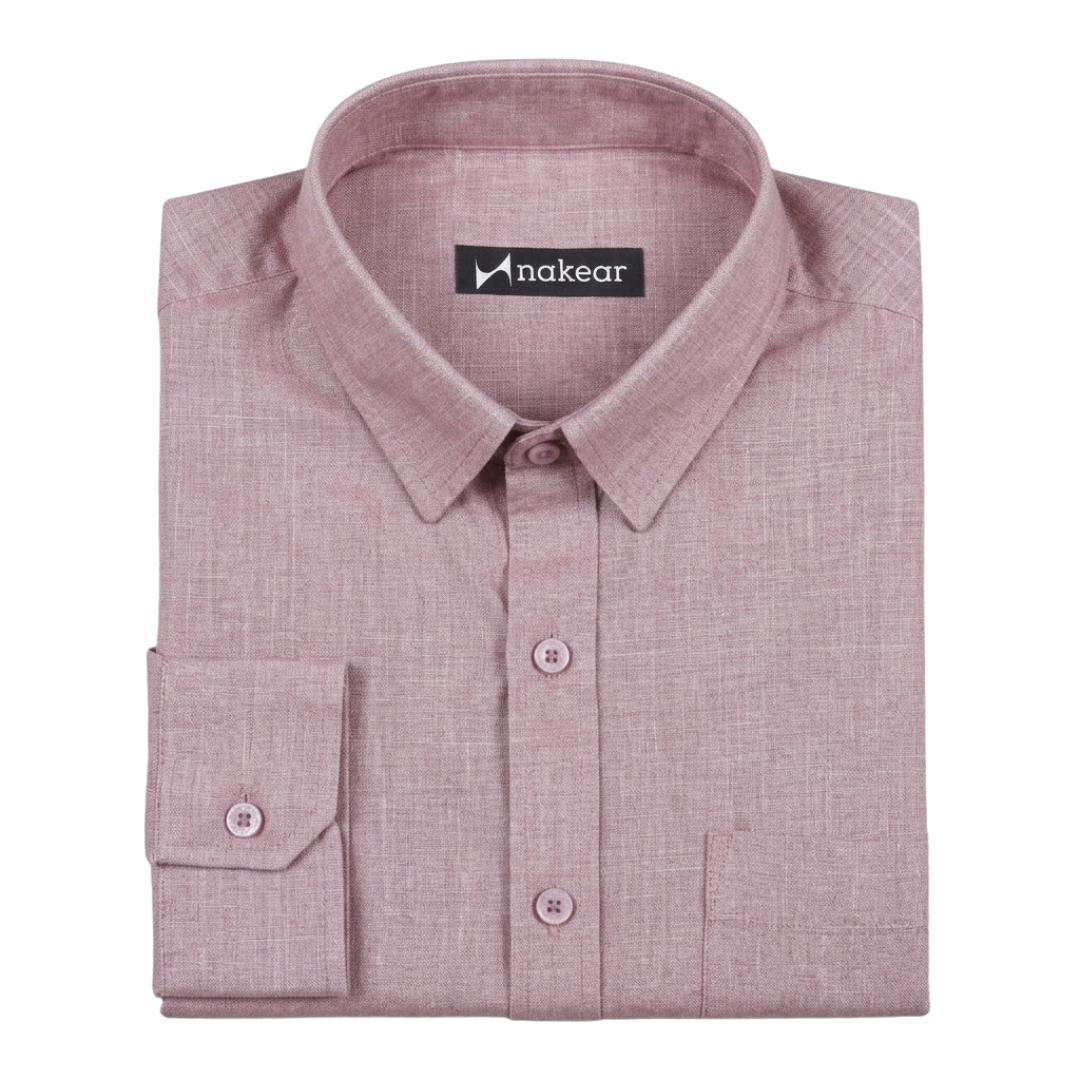Dusty Rose Linen Shirt for Men | Lightweight & Comfortable | Nakear