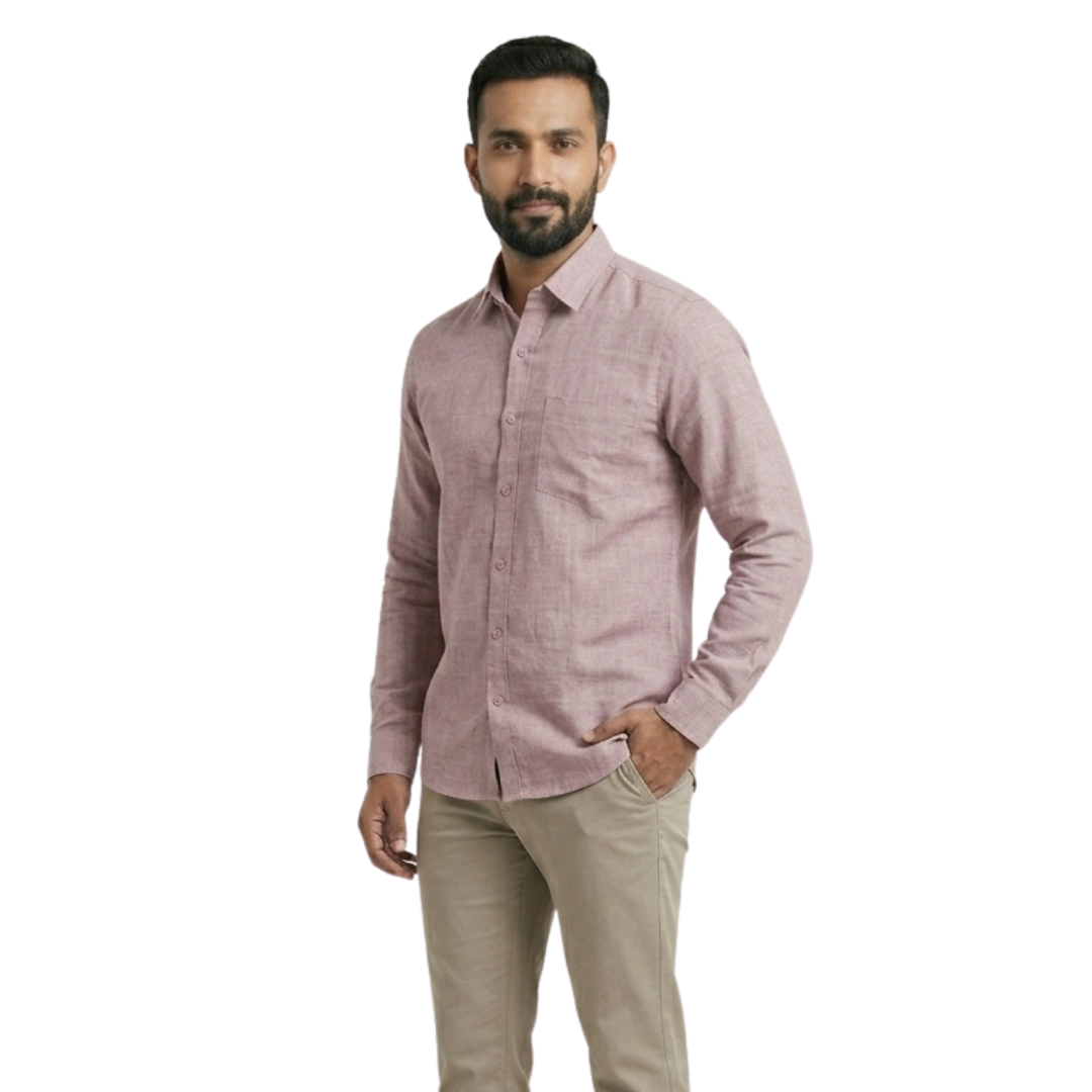 Dusty Rose Linen Shirt for Men | Lightweight & Comfortable | Nakear