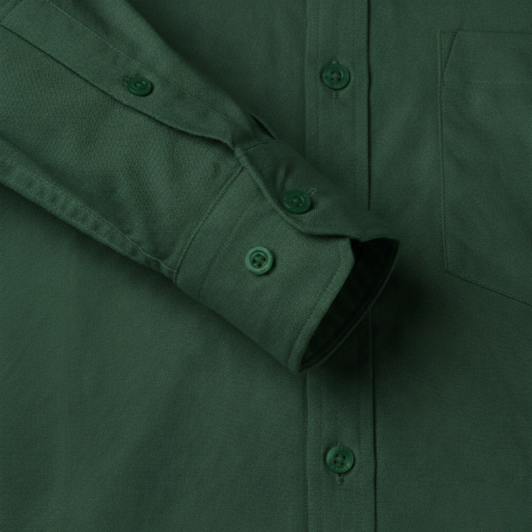 Olive Green Men’s Workwear Formal Shirt | Tailored Fit Full Sleeve – Nakear
