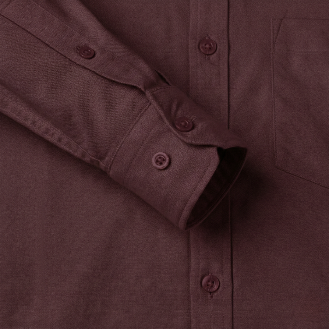 Maroon Men’s Formal Office Wear Shirt | Tailored Fit Full Sleeve – Nakear