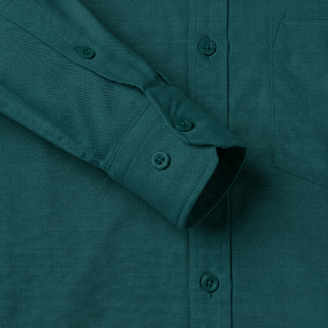 Teal Blue Men’s Office Formal Shirt | Smart Tailored Fit Full Sleeve – Nakear
