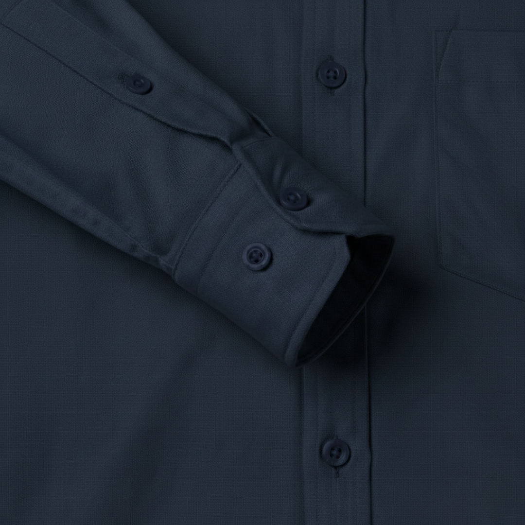 Navy Men’s Formal Shirt for Work | Tailored Fit Full Sleeve – Nakear