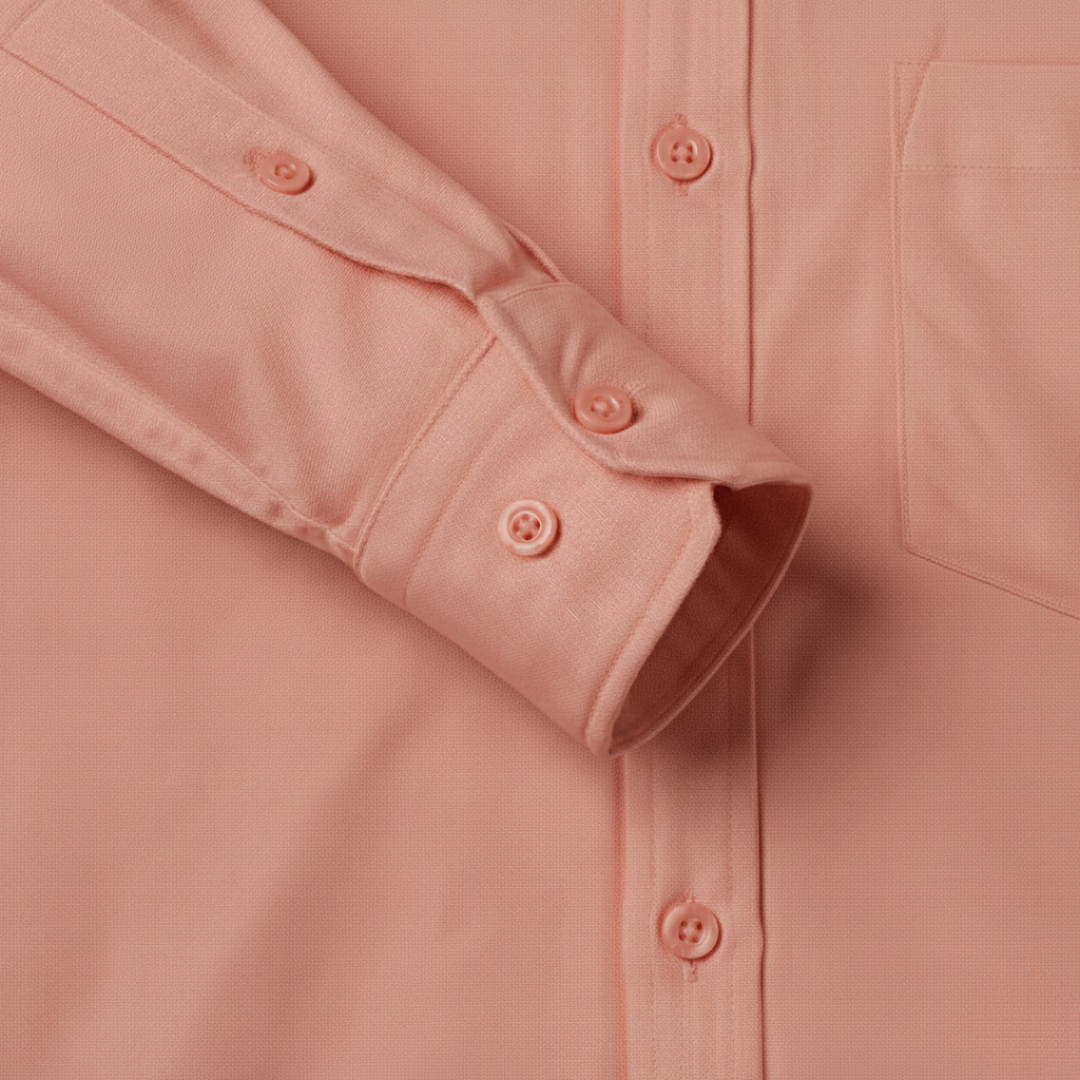 Salmon Pink Men’s Formal Office Shirt | Smart Tailored Fit Full Sleeve – Nakear