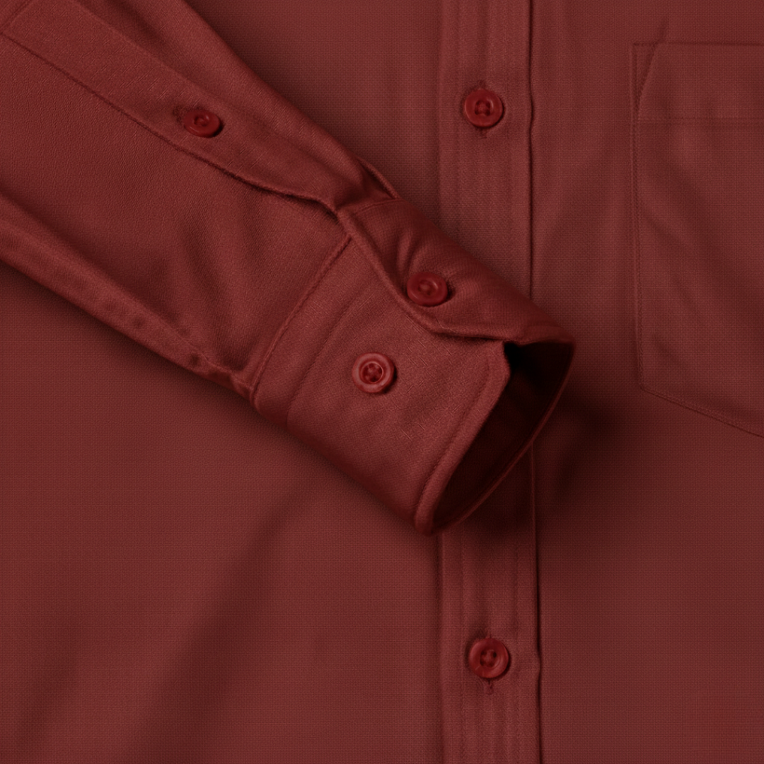 Crimson Red Men’s Formal Shirt | Office Wear Tailored Fit Full Sleeve – Nakear