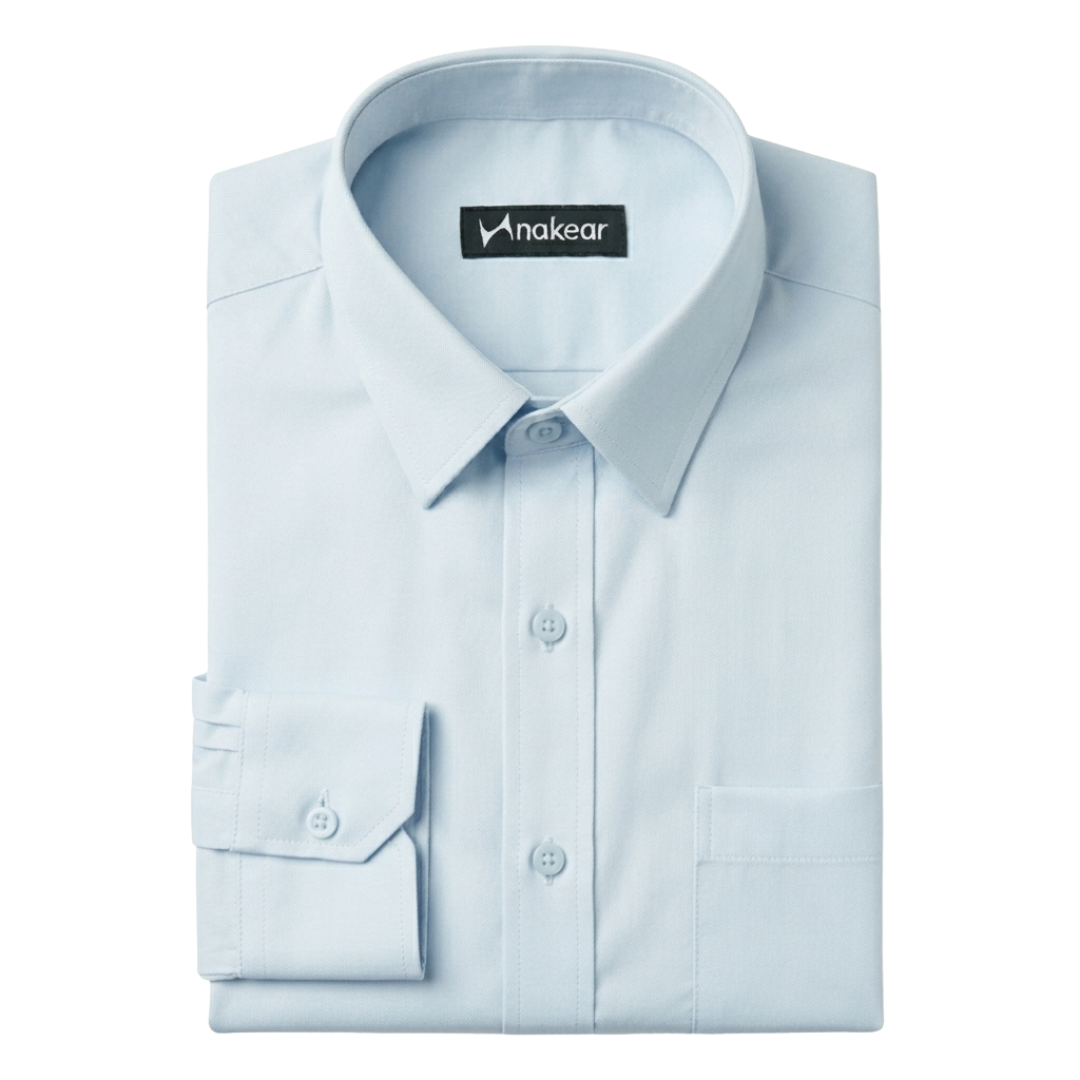 Ice Blue Cotton Shirt for Men – Premium tailored Fit Formal Wear | Nakear