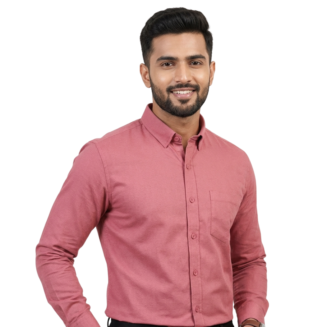 Dusty Red Cotton Shirt for Men – Premium Everyday Wear | Nakear