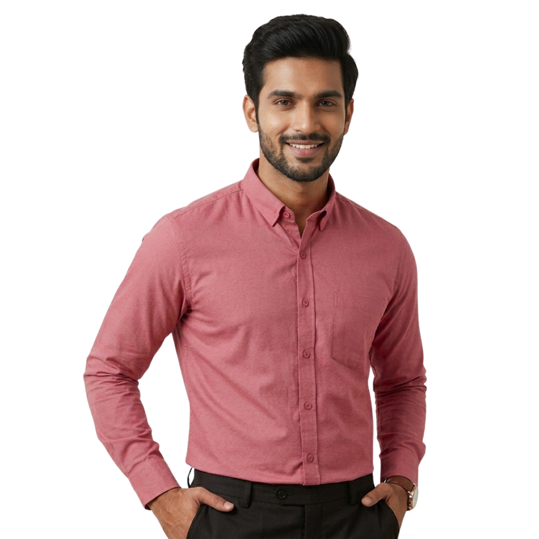 Dusty Red Cotton Shirt for Men – Premium Everyday Wear | Nakear