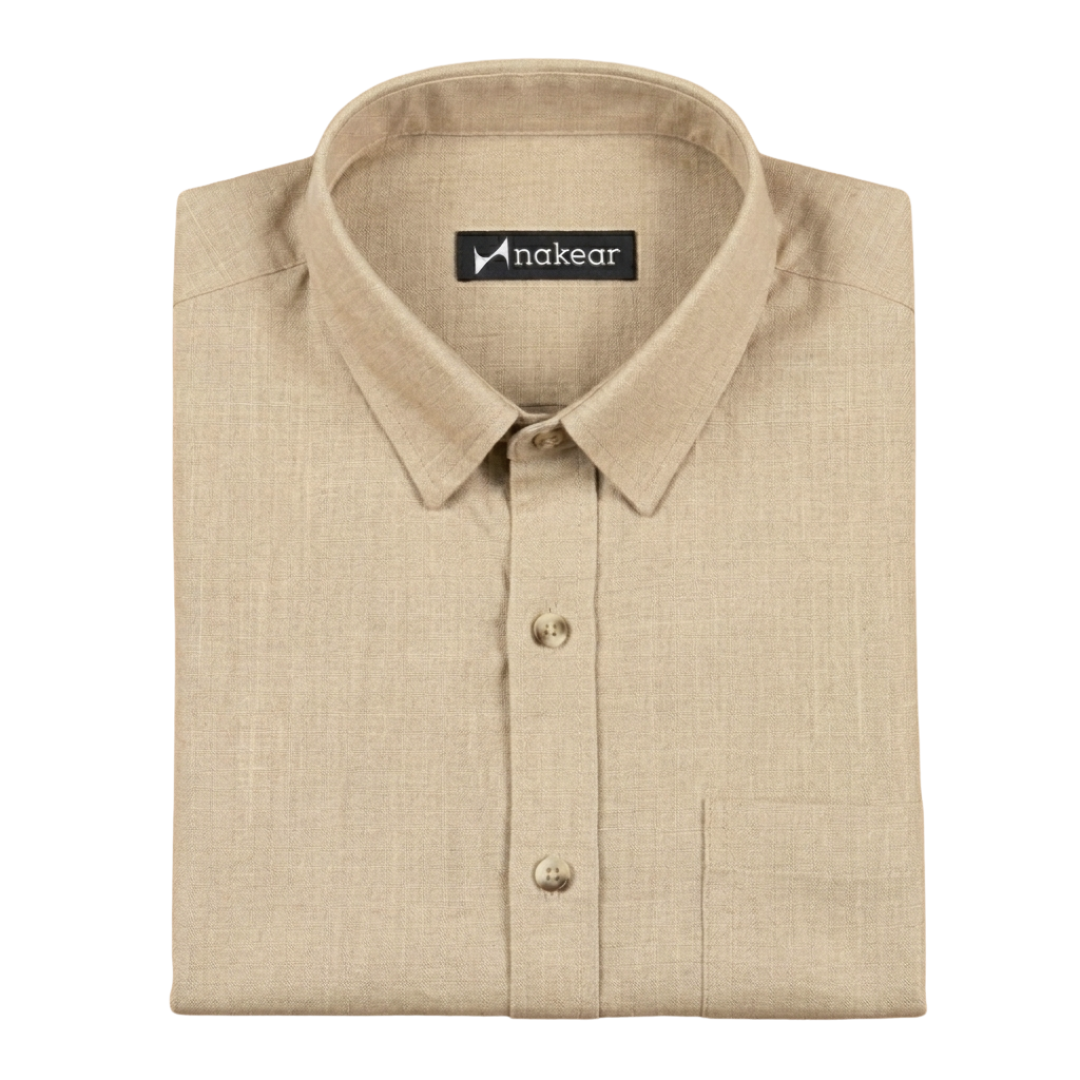 Beige Linen Shirt for Men – Breathable Summer Shirt | Nakear