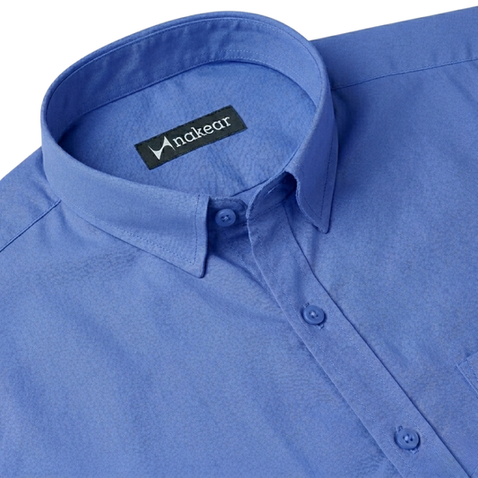 Royal Blue Cotton Formal Shirt for Men – Premium Fit Formal Wear | Nakear