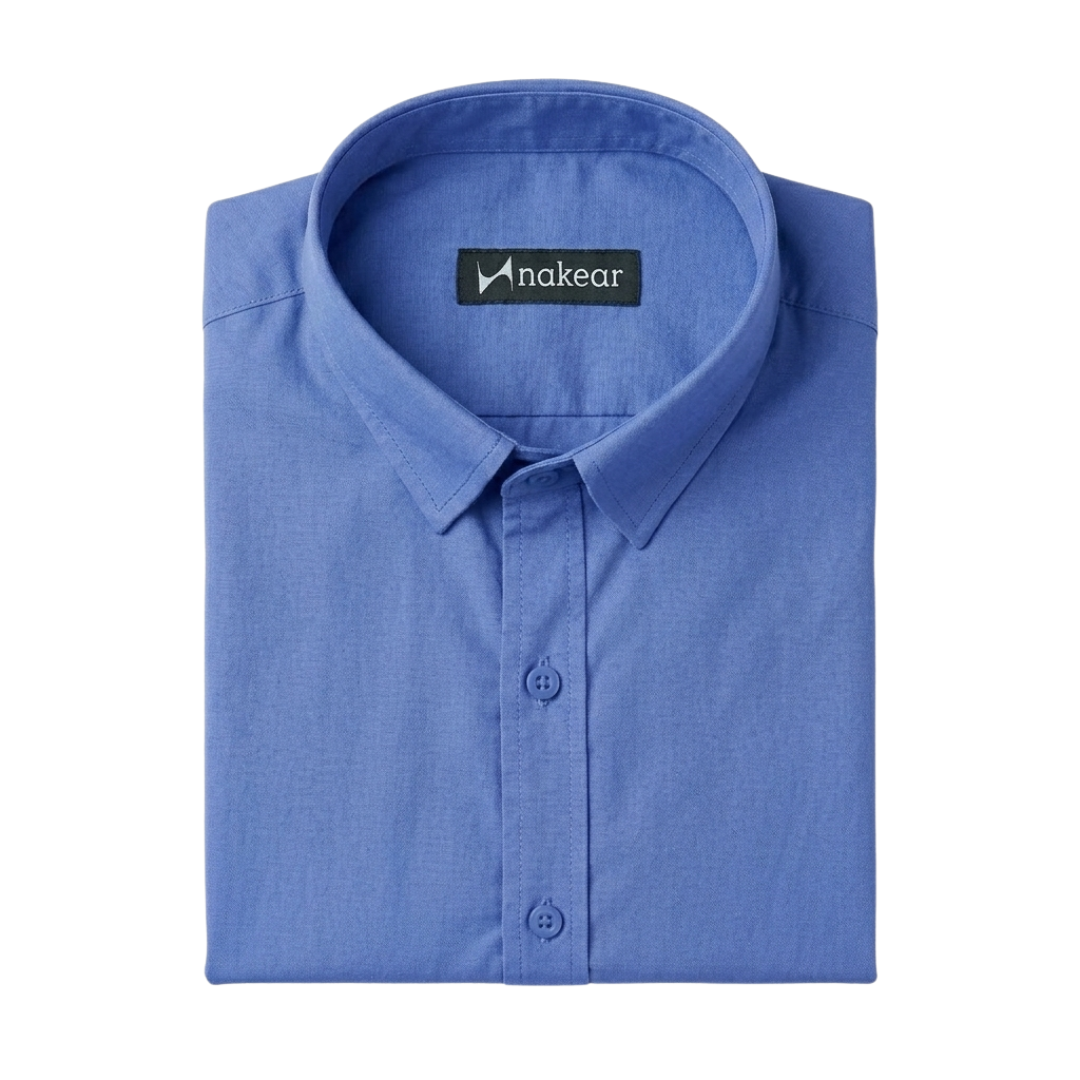 Royal Blue Cotton Formal Shirt for Men – Premium Fit Formal Wear | Nakear