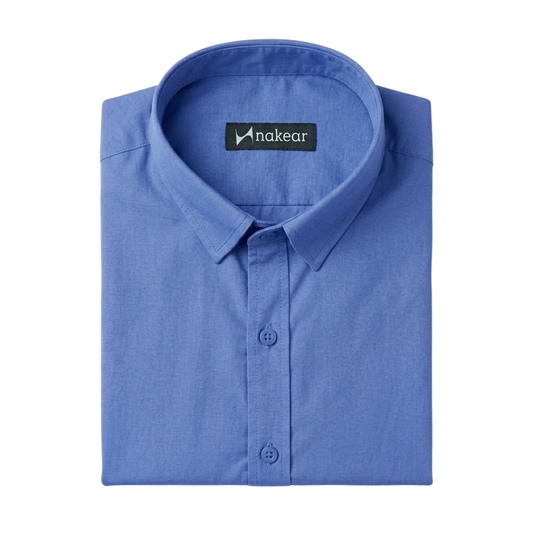 Royal Blue Cotton Formal Shirt for Men – Premium Fit Formal Wear | Nakear