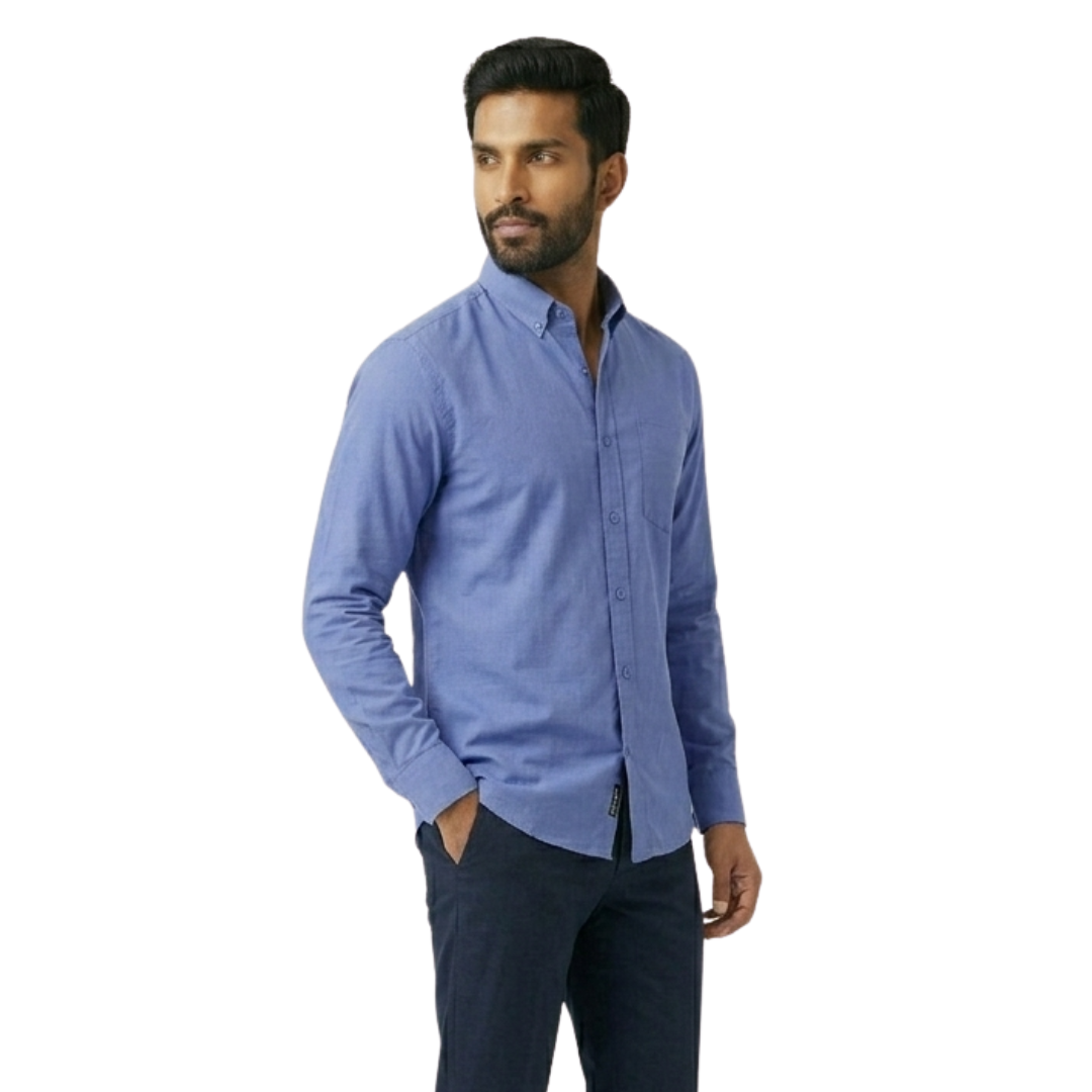 Royal Blue Cotton Formal Shirt for Men – Premium Fit Formal Wear | Nakear