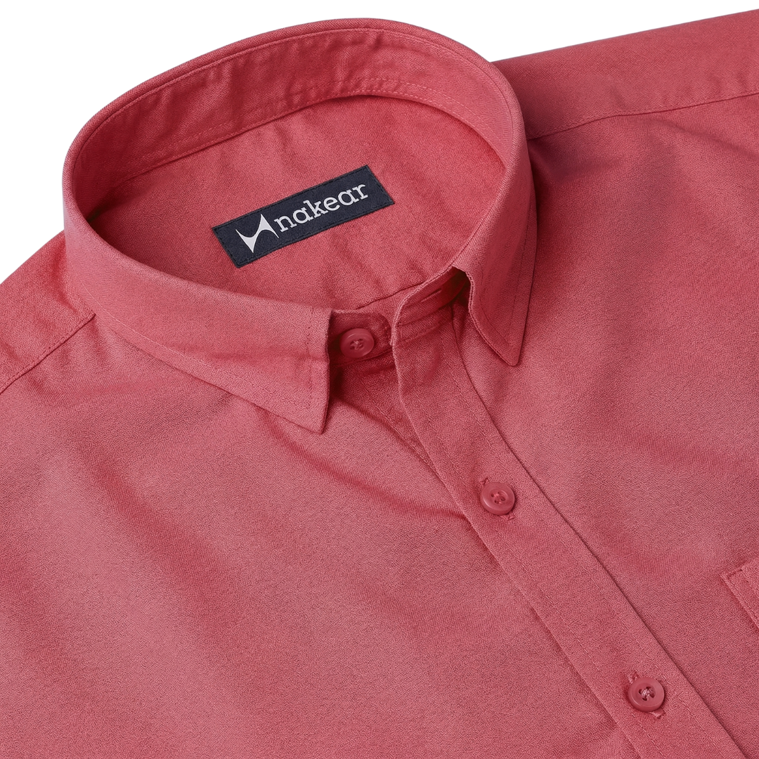 Dusty Red Cotton Shirt for Men – Premium Everyday Wear | Nakear