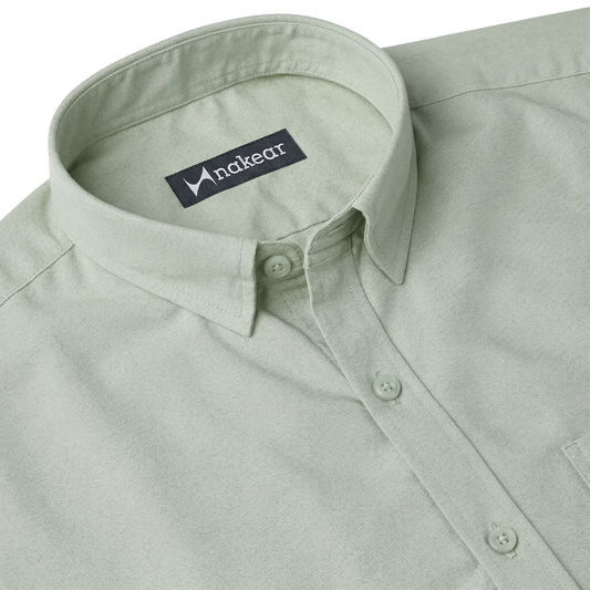 Sage Green Premium Cotton Shirt for Men – Tailored Fit Office Wear | Nakear