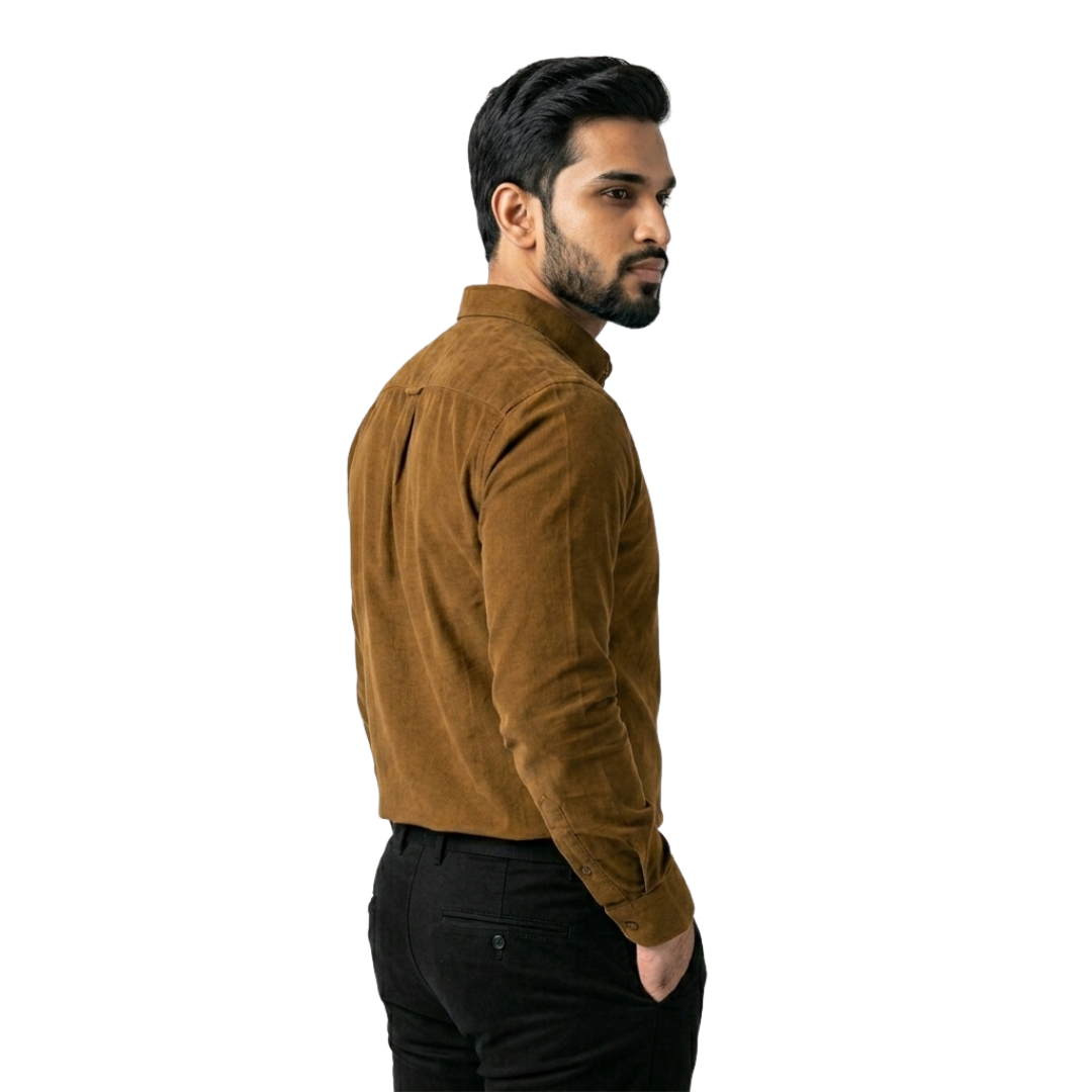 Men's Premium Cotton Formal Shirt in Mocha Earth | Nakear