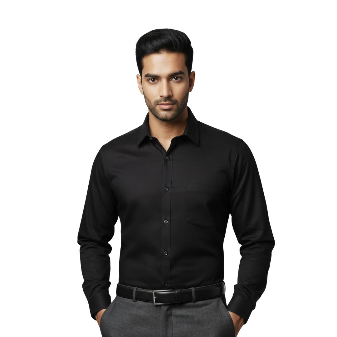 Black Formal Shirt for Men – Premium Office & Evening Wear by Nakear