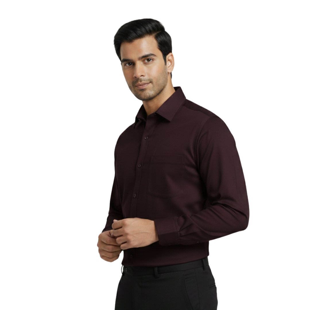 Burgundy Formal Shirt for Men – Premium Wine Edition by Nakear