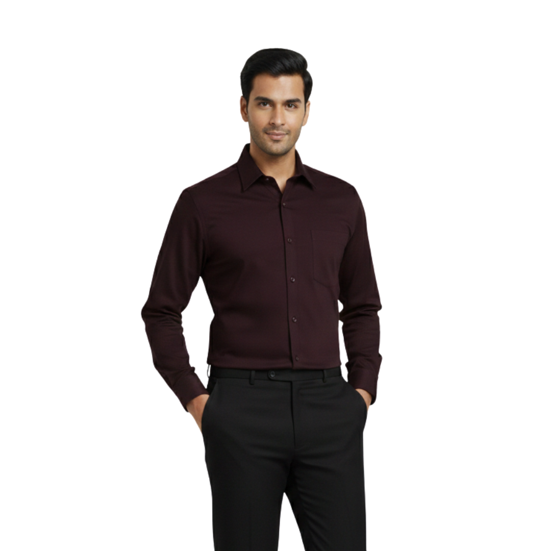 Burgundy Formal Shirt for Men – Premium Wine Edition by Nakear
