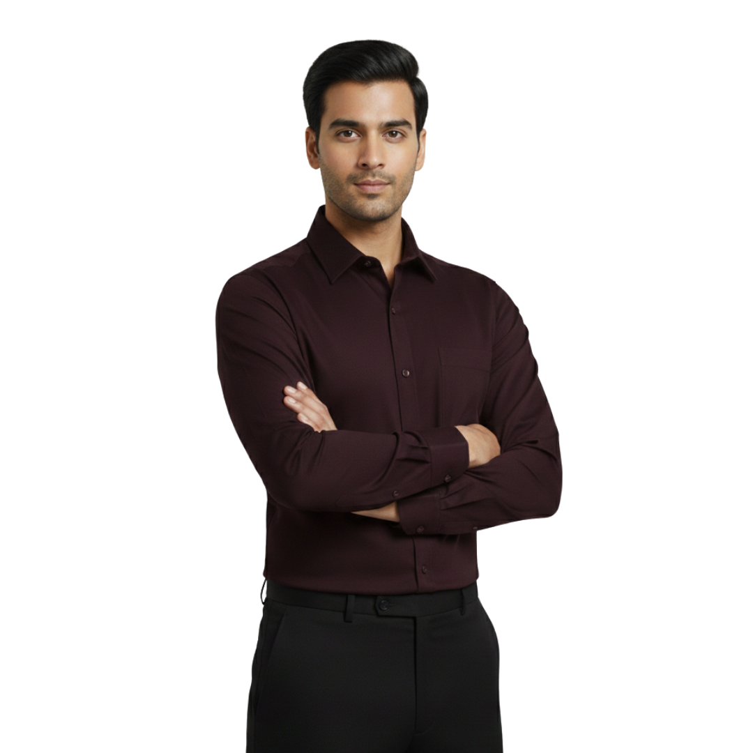 Burgundy Formal Shirt for Men – Premium Wine Edition by Nakear
