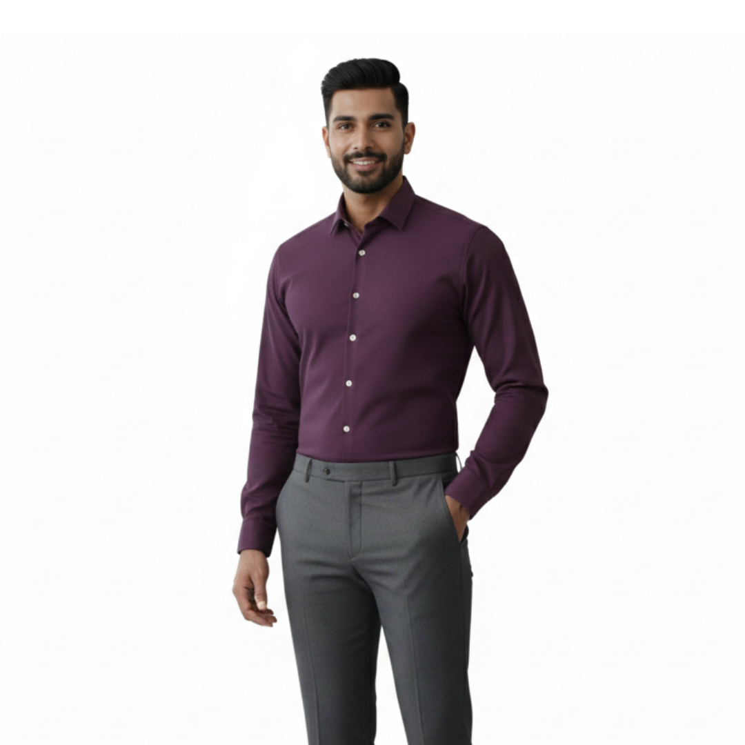 Royal Plum Formal Shirt for Men – Premium Fit by Nakear
