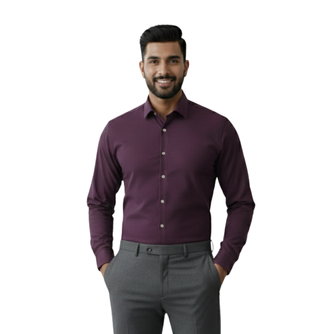 Royal Plum Formal Shirt for Men – Premium Fit by Nakear