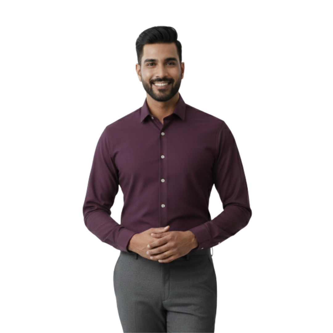 Royal Plum Formal Shirt for Men – Premium Fit by Nakear