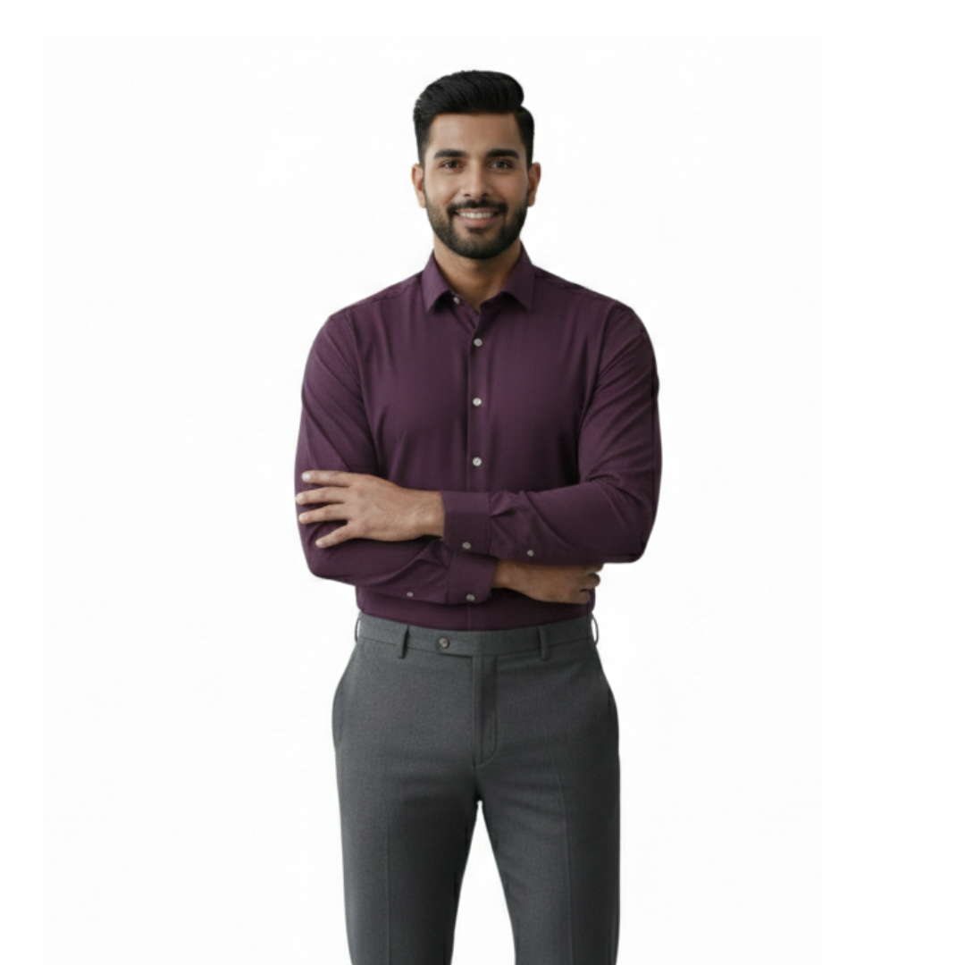 Royal Plum Formal Shirt for Men – Premium Fit by Nakear