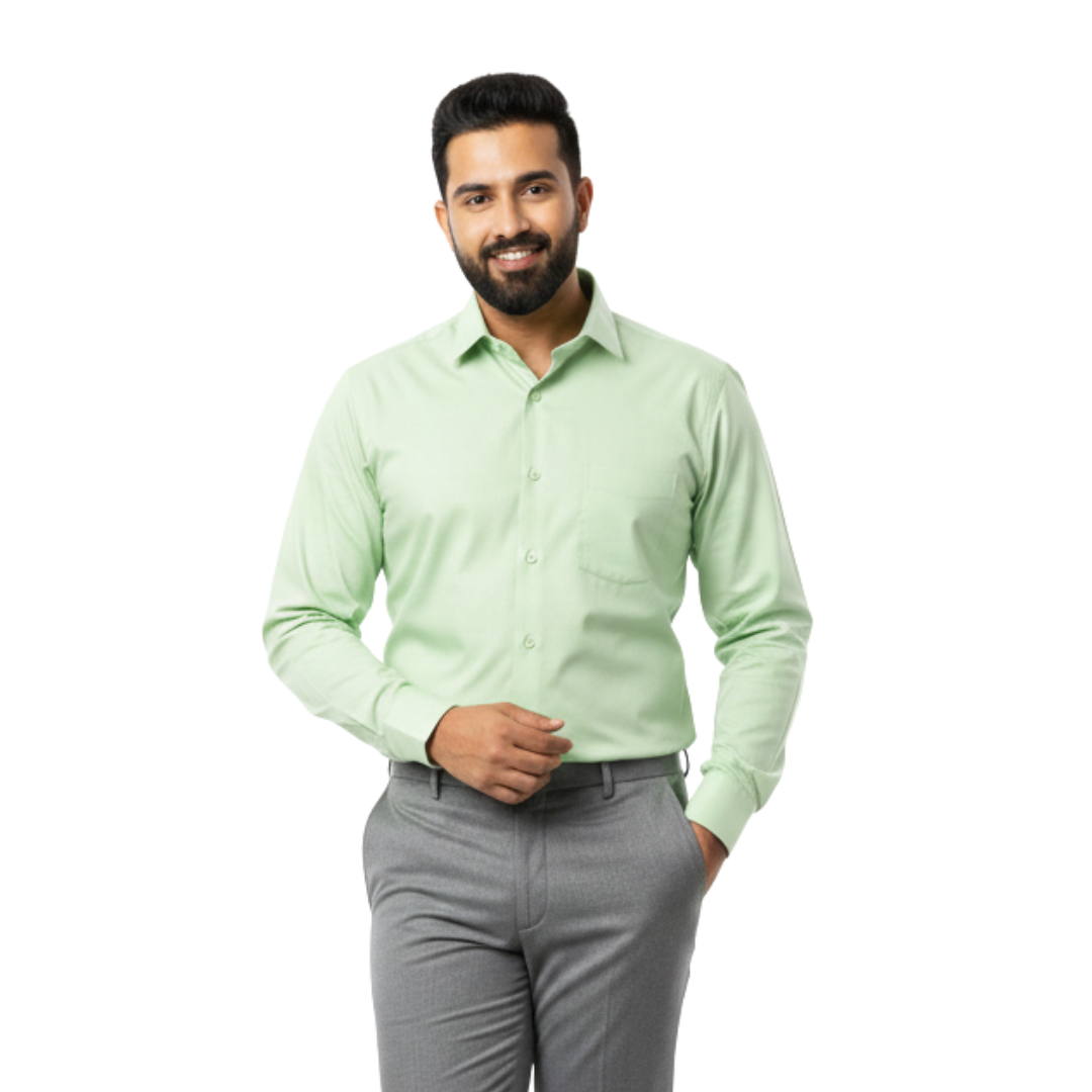 Mint Green Formal Shirt for Men – Premium Tailored Fit by Nakear