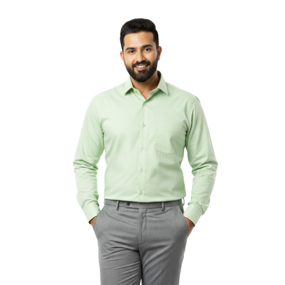 Mint Green Formal Shirt for Men – Premium Tailored Fit by Nakear