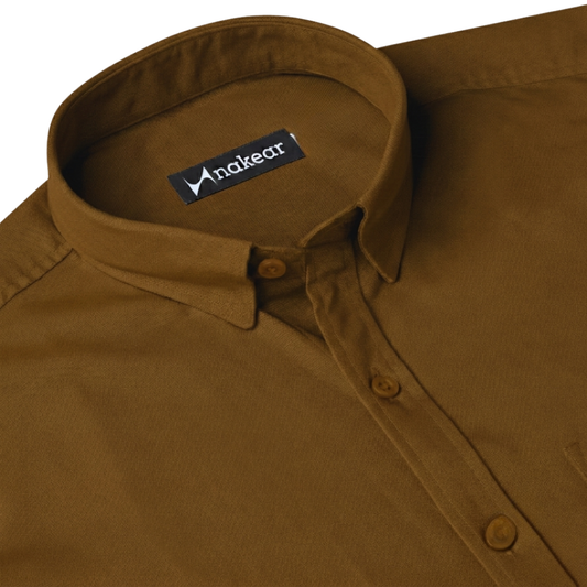 Men's Premium Cotton Formal Shirt in Mocha Earth | Nakear