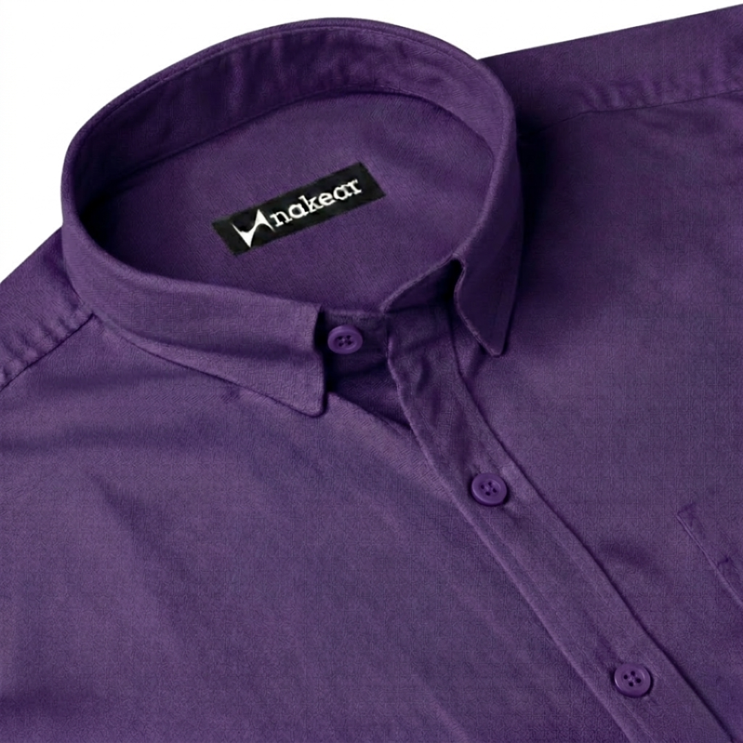 Imperial Purple Cotton Formal Shirt for Men – Premium Slim Fit | Nakear