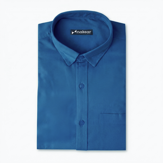 Executive Blue Cotton Formal Shirt for Men – Premium Slim Fit | Nakear