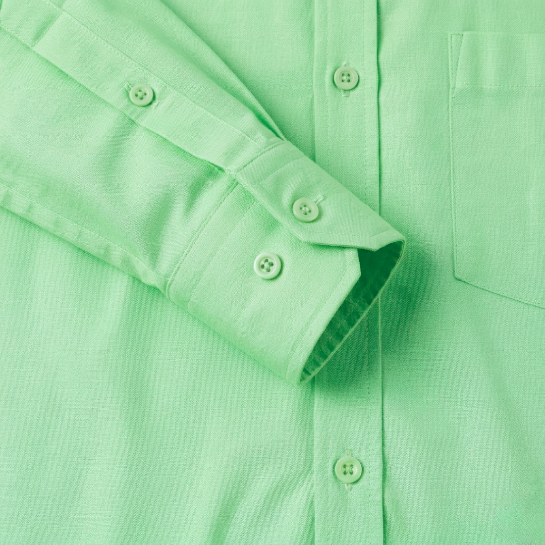 Pistachio Green Cotton Blend Formal Shirt for Men – Tailored Fit Office Wear | Nakear