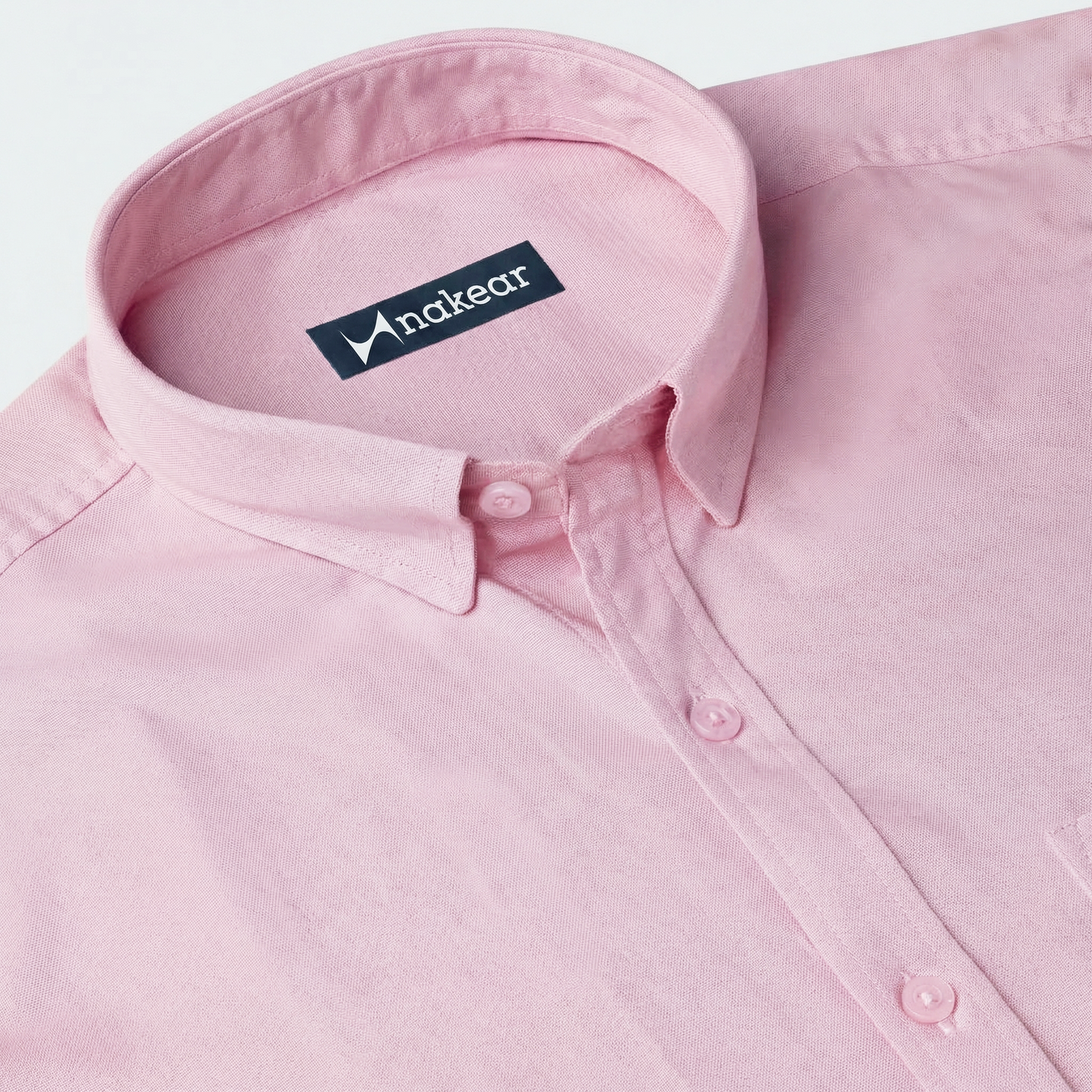 Light Pink Cotton Formal Shirt for Men – Slim Fit Office Wear | Nakear