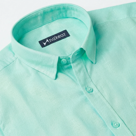 Aqua Mint Cotton Formal Shirt for Men – Premium Slim Fit | Nakear