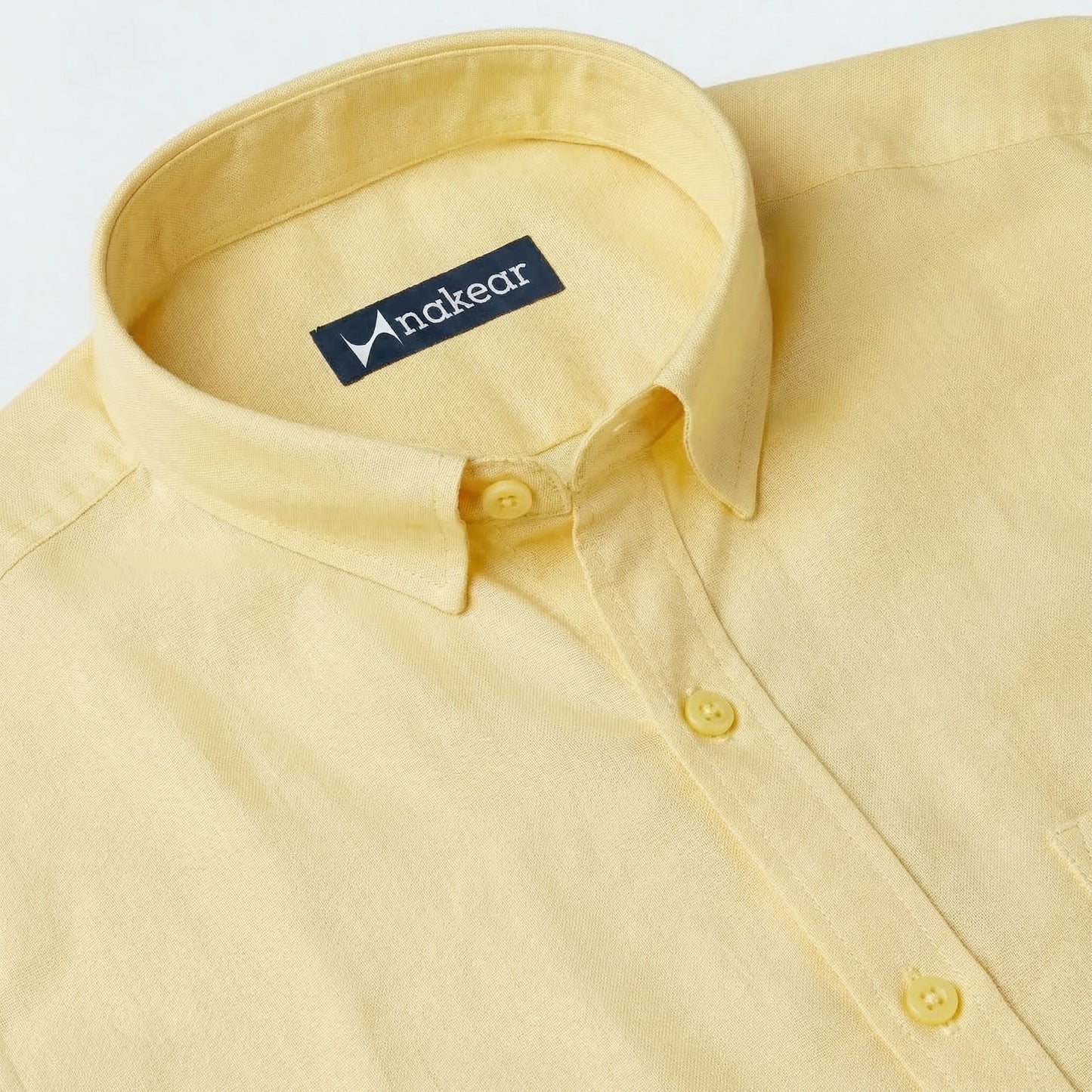 Butter Yellow Cotton Formal Shirt for Men – Premium Slim Fit | Nakear